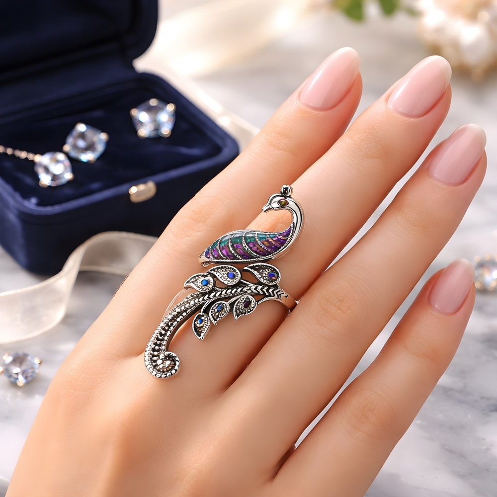 *NEW* Metal Peacock Ring